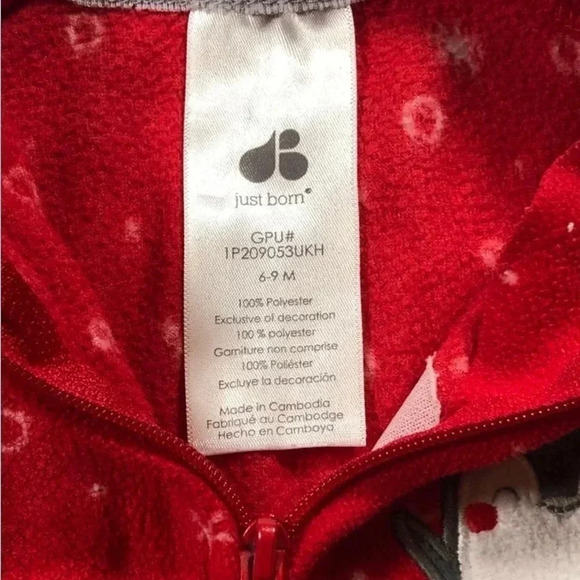 4/$20 Just Born  Fleece First Christmas Footie - Picture 5 of 5